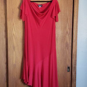 Red hi/lo dress